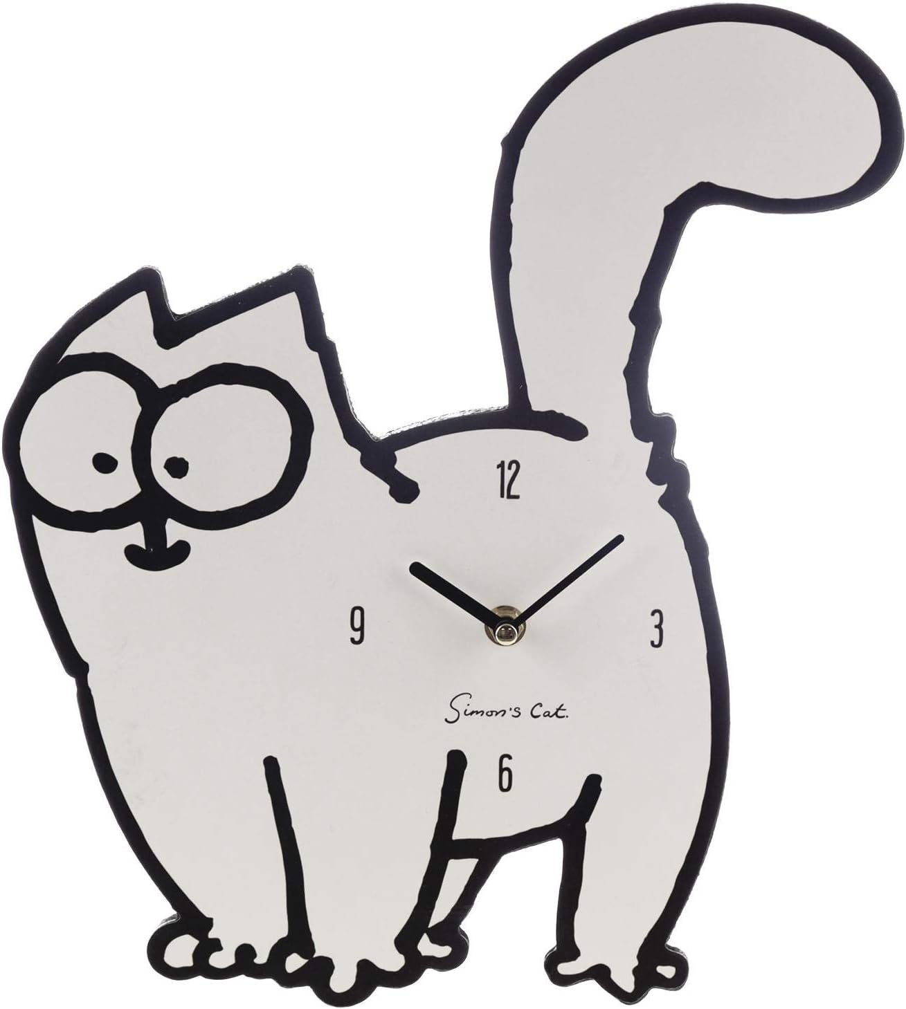 Simon's Cat Wanduhr - weiß