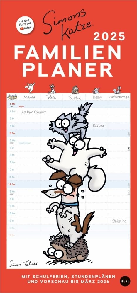 Simons Katze Familienkalender 2025